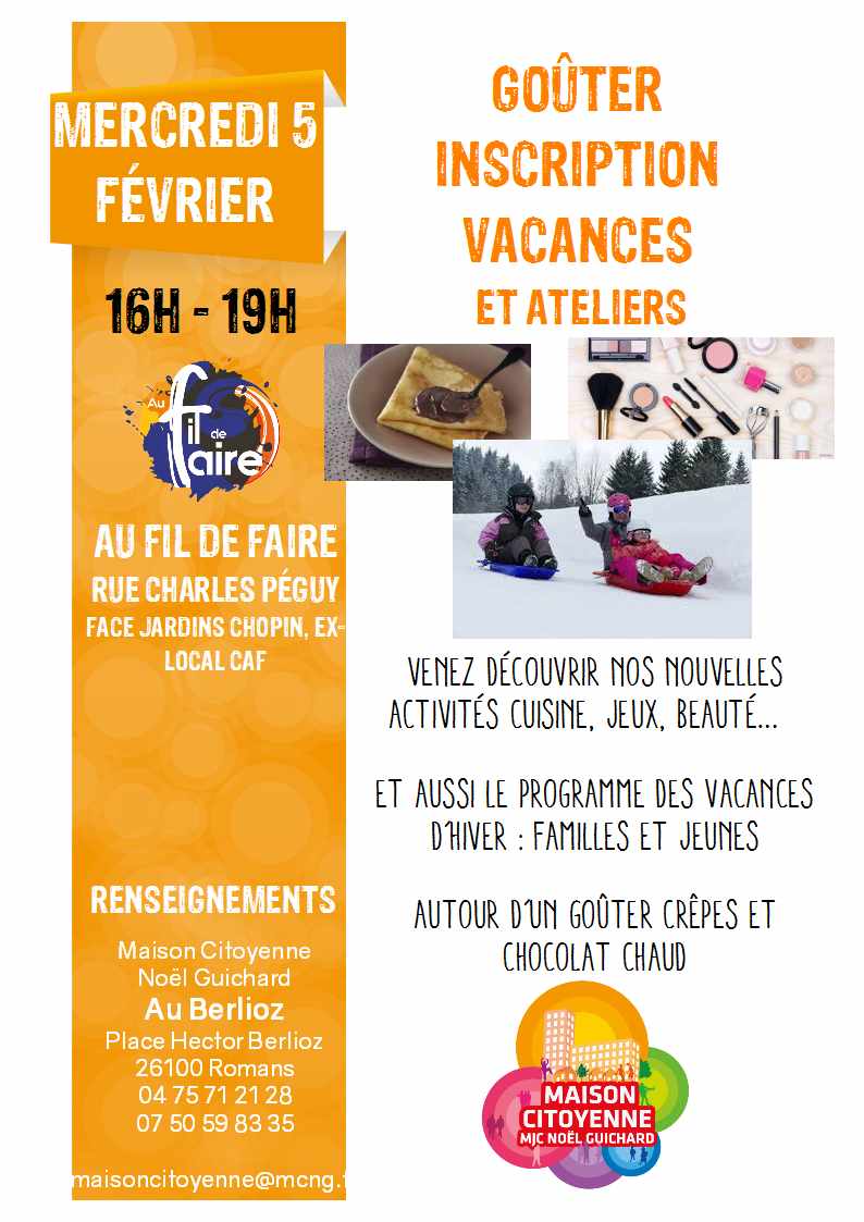 20200205 Gouter Inscription vacances hiver