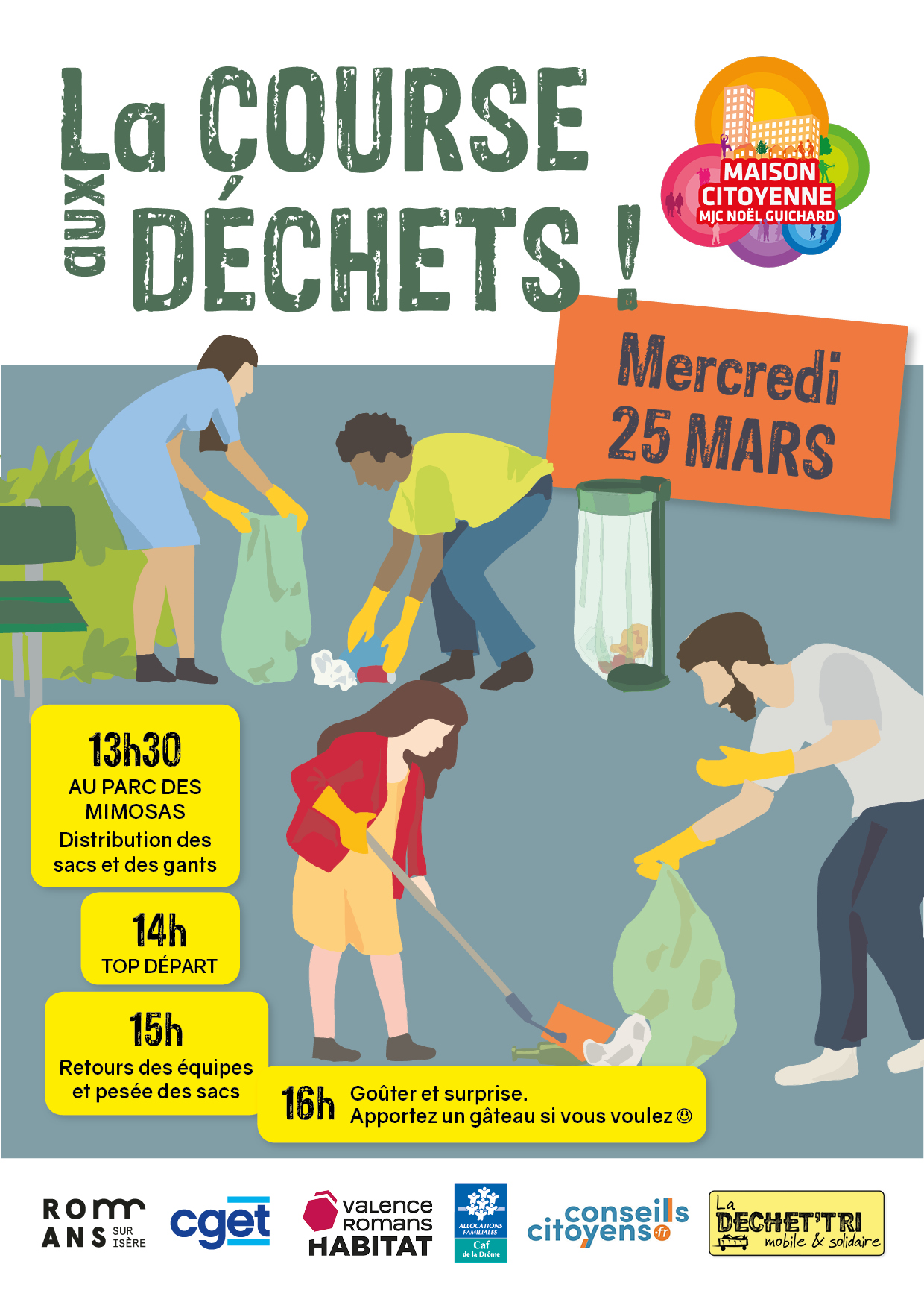 course aux dechets