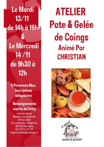 Atelier Pate et Gelée de coings