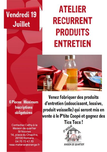 affiche PRODUITS ENTRETIEN 19 JUILLET