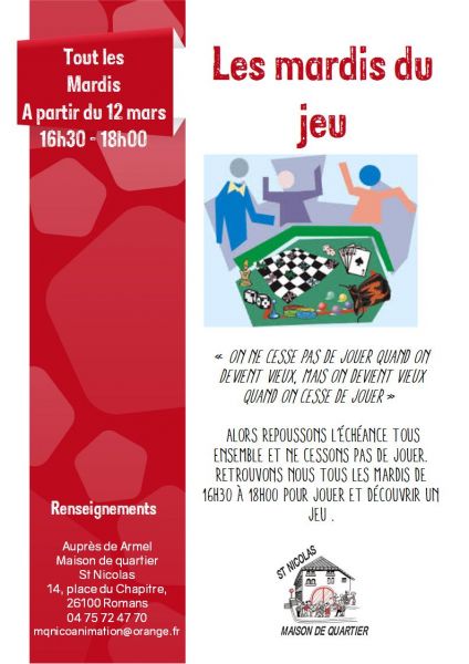 les mardis du jeu